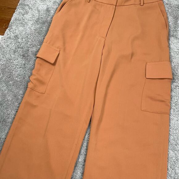 Halogen Wide Leg Cargo Pants in Warm Latte Womens Medium Utility Work Pants - Picture 8 of 10